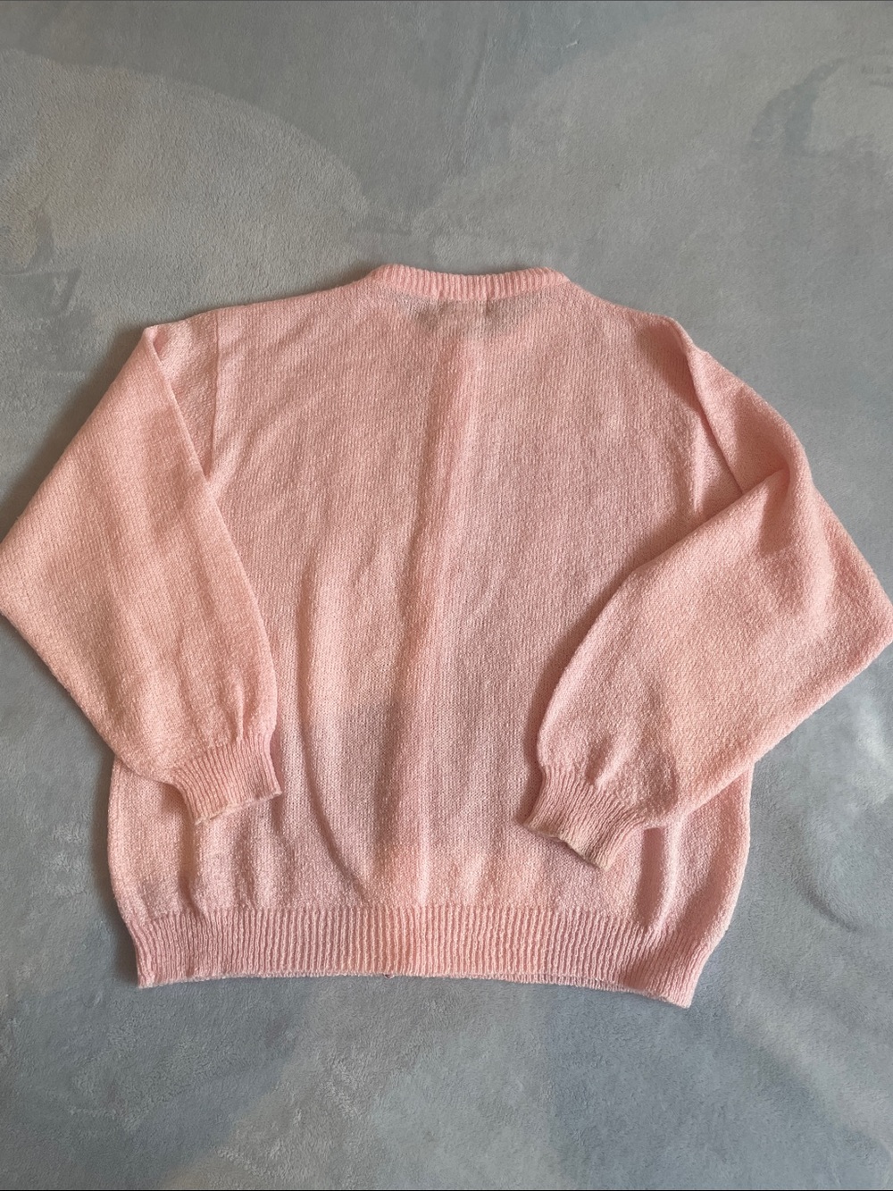 ✨🎀 VINTAGE Pink Knit Cardigan Pearl Buttons - Picture 4 of 4
